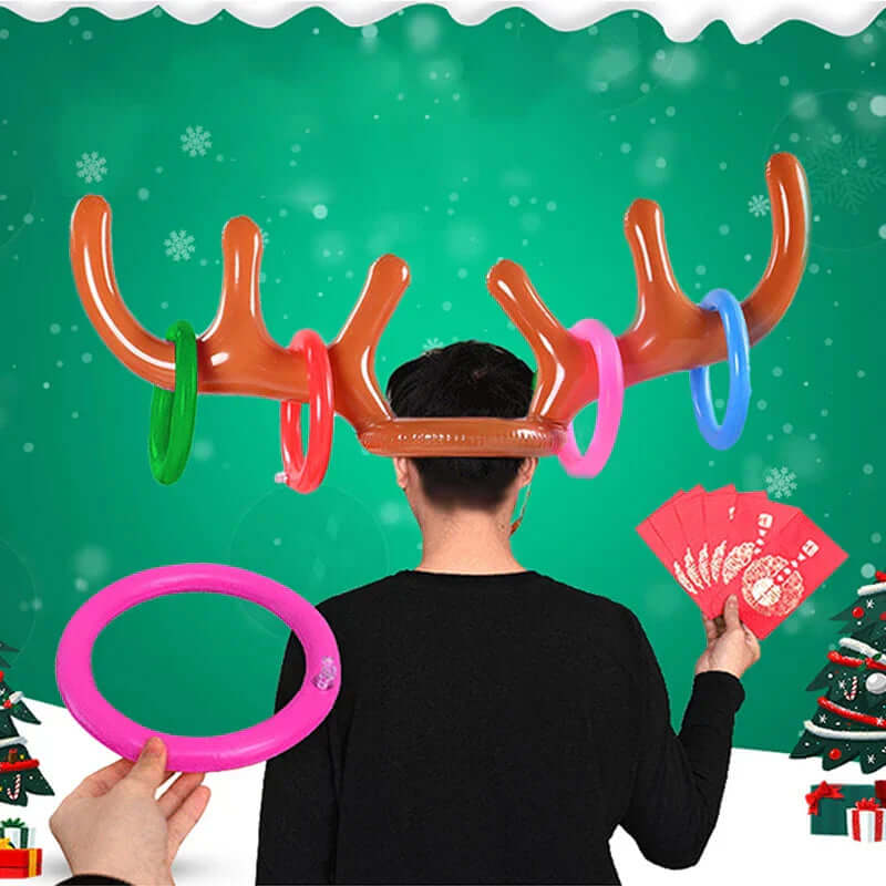 Aufblasbares Rentier-Ringwurfspiel für Weihnachten