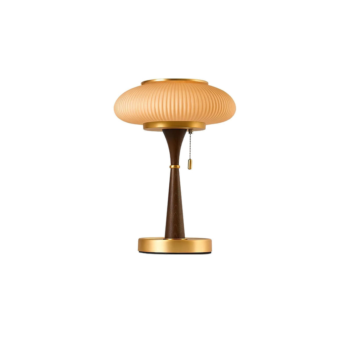 Designer Tischlampe Modern Holz & Metall 36cm