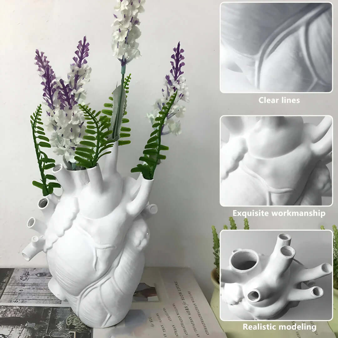 Vase coeur - design grec - objet décoratif