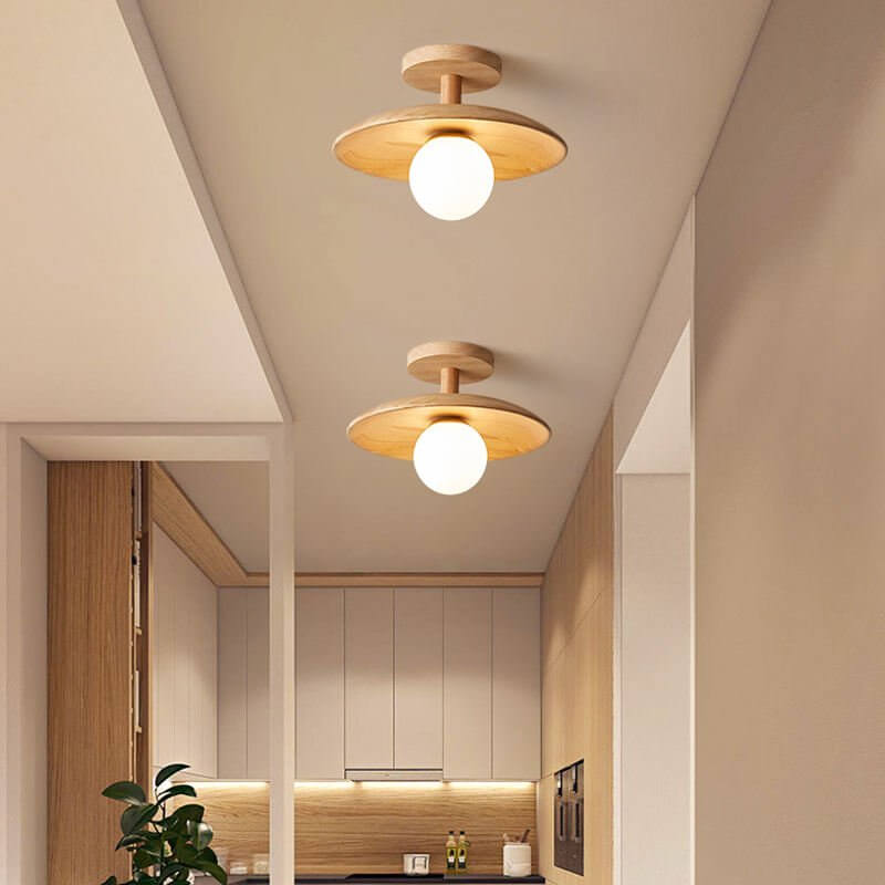 Japanische Deckenleuchte Holz Designleuchte