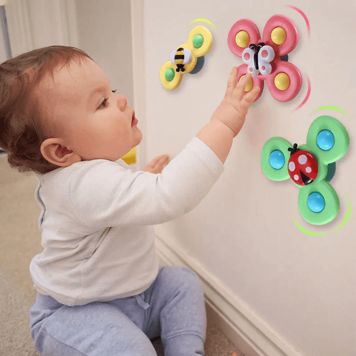 3er Set Saugnapf-Spinner - Spielspaß für unterwegs