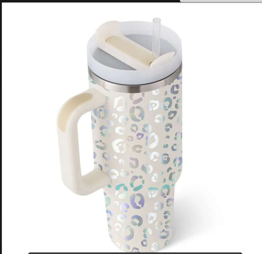 Isolierbecher mit Griff & Strohhalm - Kaffeebecher & Wasserflasche