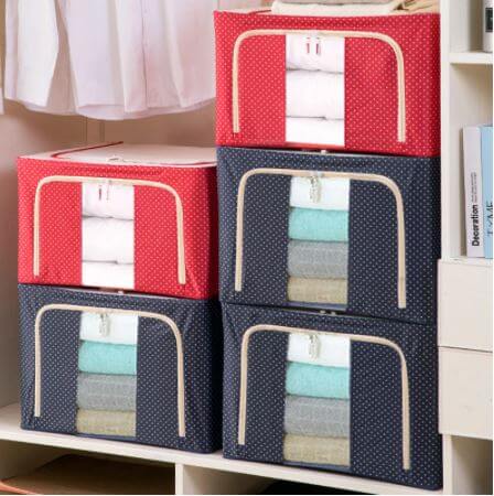 Grande boîte de rangement pour vêtements en tissu Oxford