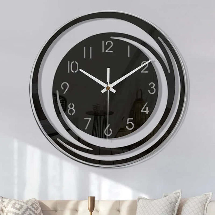 Moderne Acryl Wanduhr - Schwarz