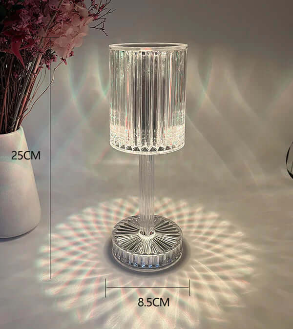 Lampe de table en cristal à intensité variable moderne