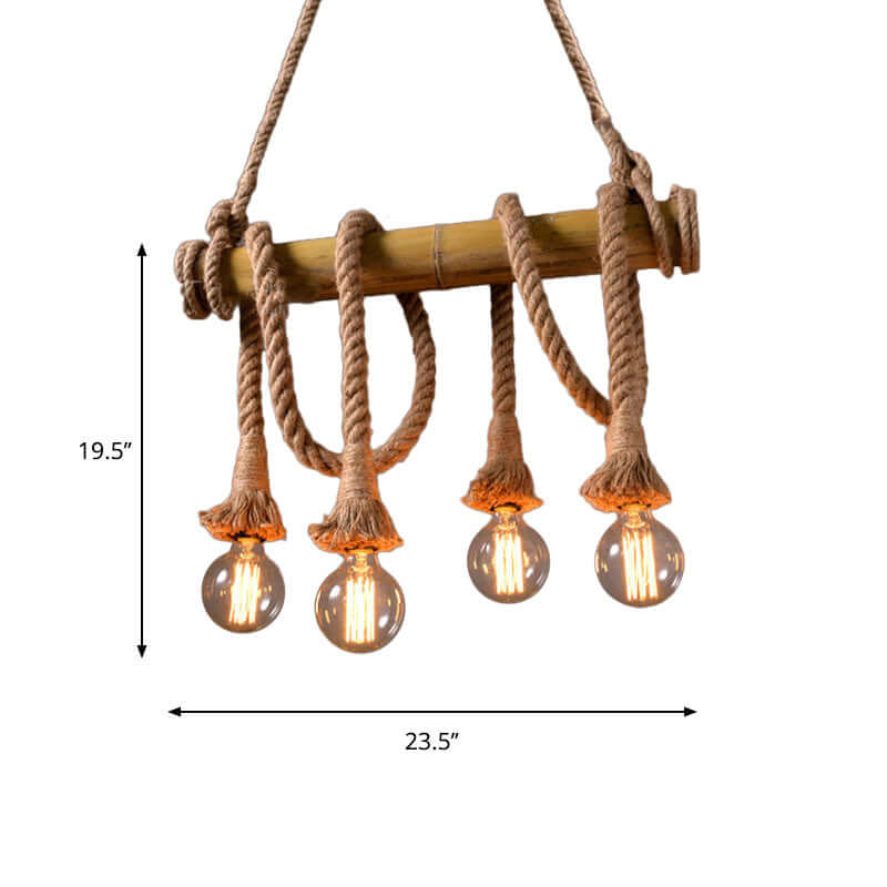 Suspension réglable en bambou - design corde