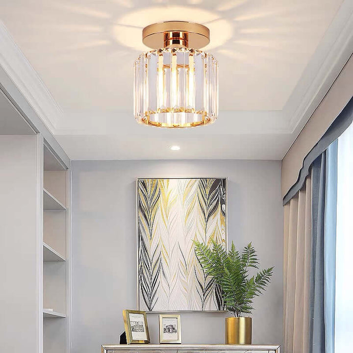 Plafonnier moderne en cristal, 20 cm, laiton