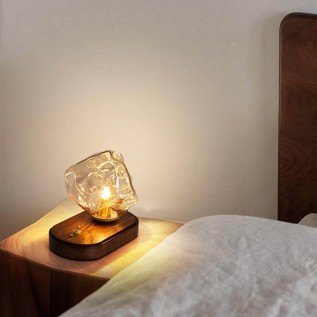 Lampe de table en verre Ice Stone Design