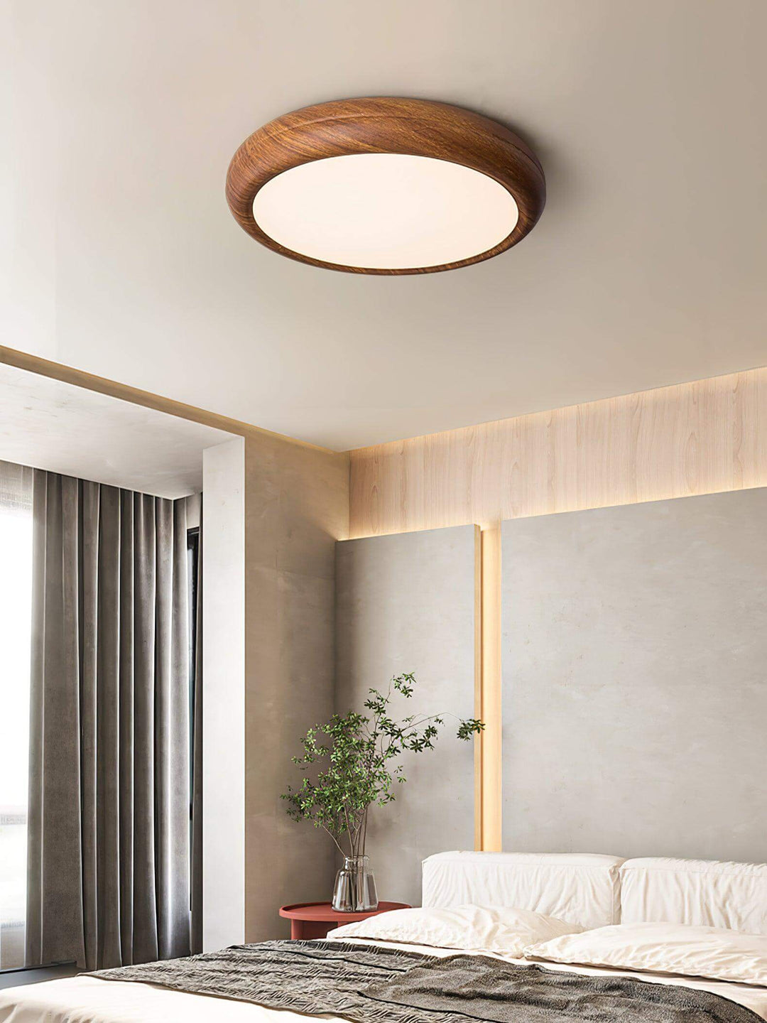 LED Deckenleuchte Holzoptik Modern Rund