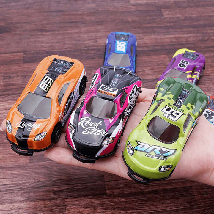 Stuntauto Set: 8x Turbo-Racer mit Flips & Sprüngen