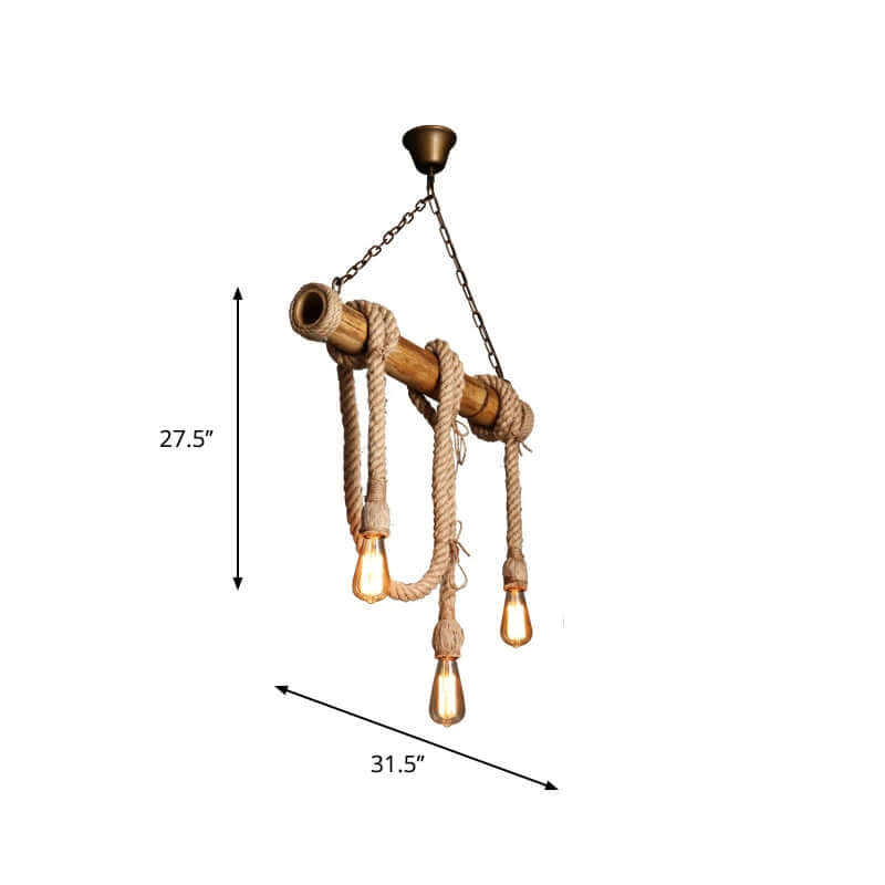 Suspension réglable en bambou - design corde