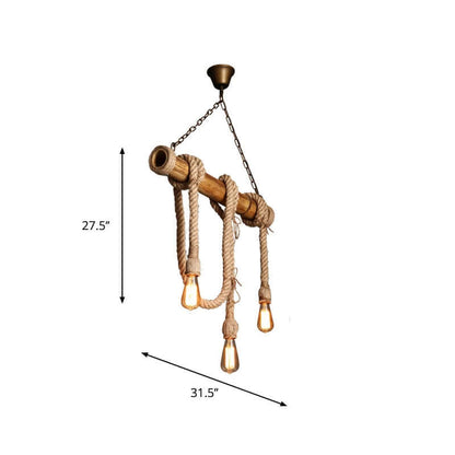 Suspension réglable en bambou - design corde
