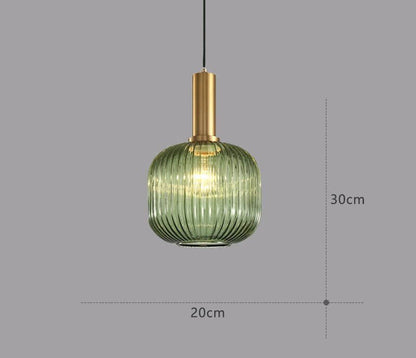 Lampe à suspension rétro en verre coloré