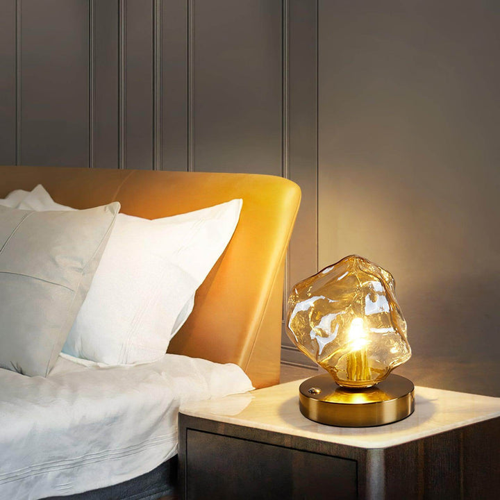 Lampe de table en verre Ice Stone Design