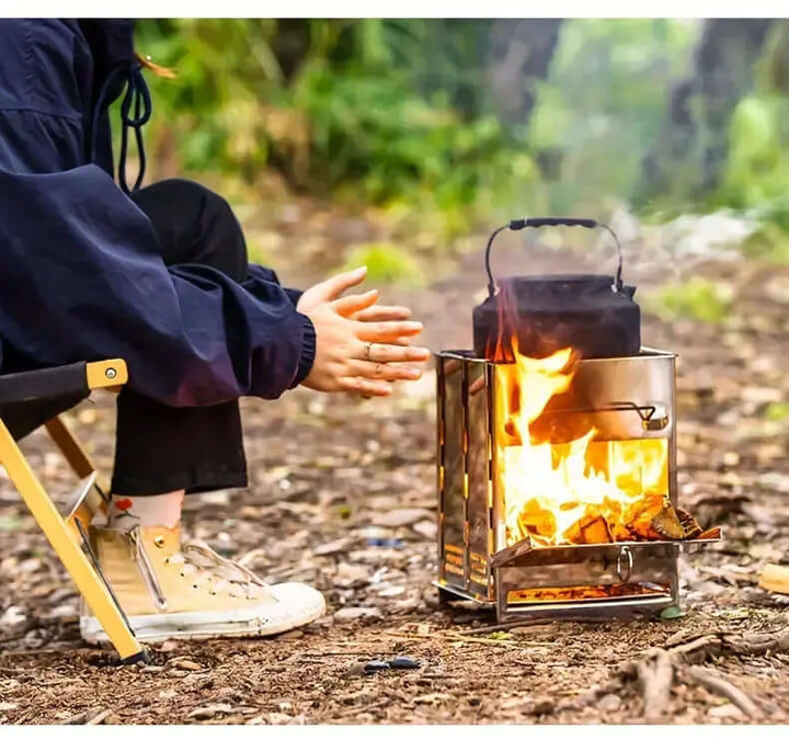 Faltbarer Campingkocher Holzofen Edelstahl