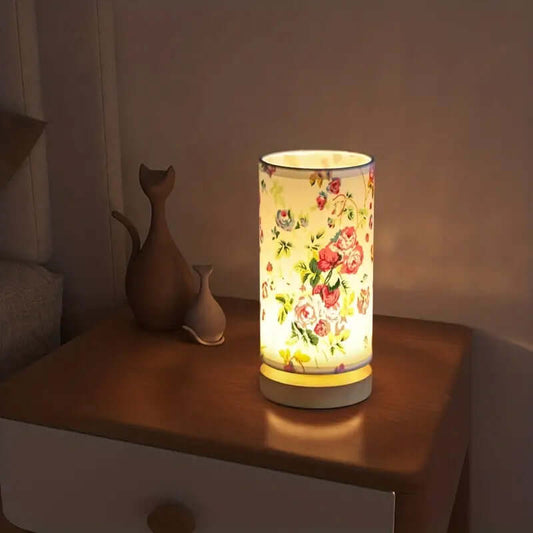 Lampe de chevet aspect lin - éclairage d'ambiance