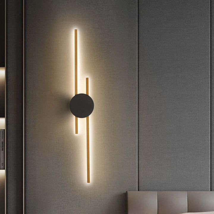 Moderne Industrielle LED-Wandleuchte Gold Schwarz