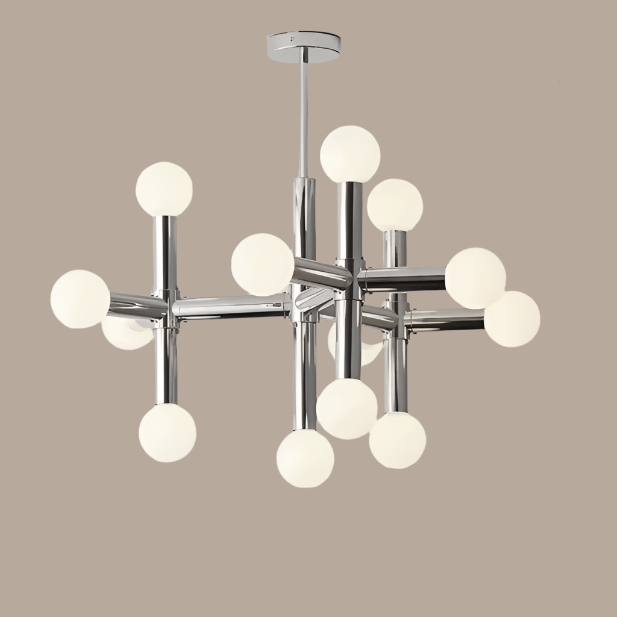 Moderner Glaskugel-Kronleuchter - 80cm
