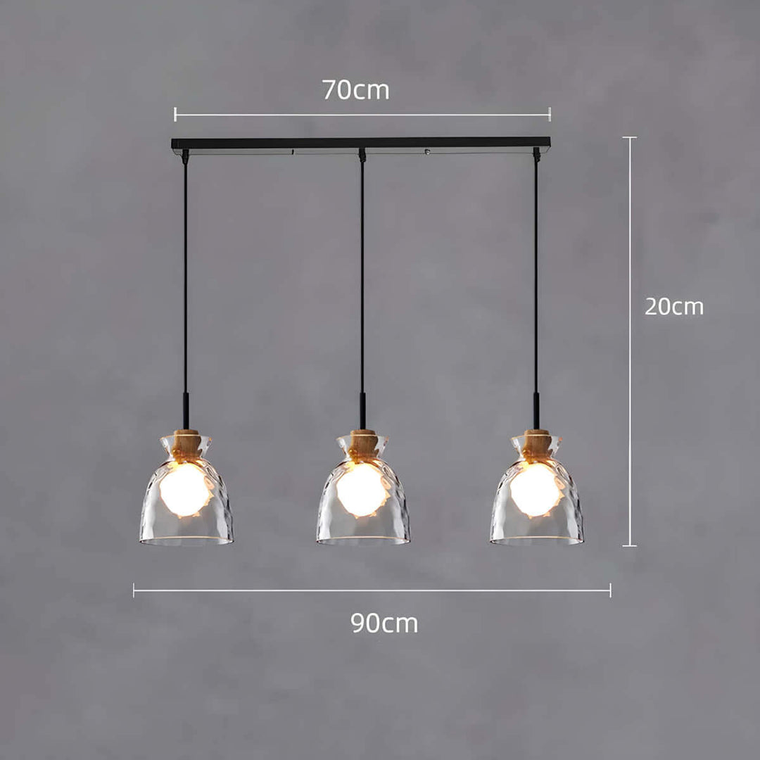 Moderner Glas-Kronleuchter, 1/3 Köpfe