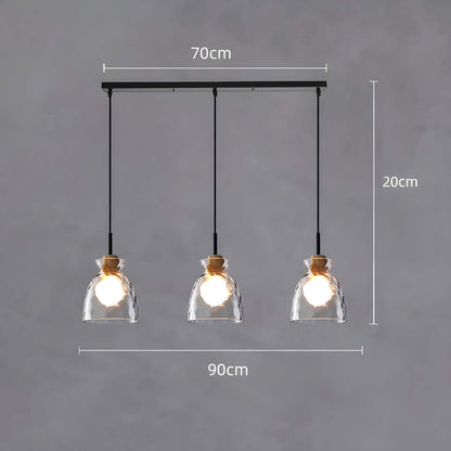 Moderner Glas-Kronleuchter, 1/3 Köpfe