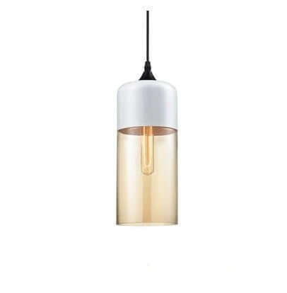 Élégante suspension en verre et bois