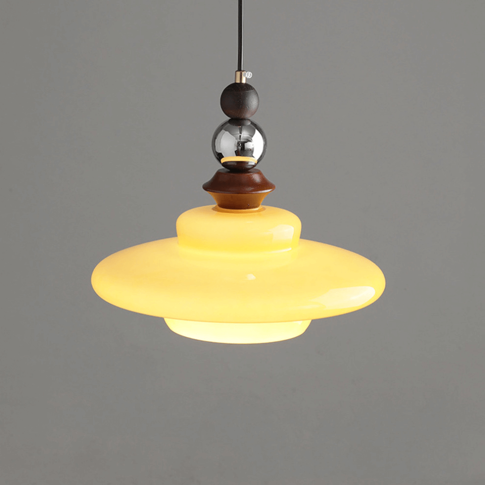 Elegante Beige Glas Hängeleuchte