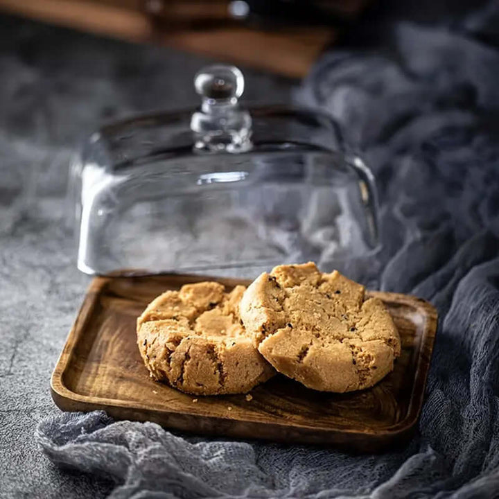 Holz-Butterdose mit Glasdeckel - Elegant & Praktisch