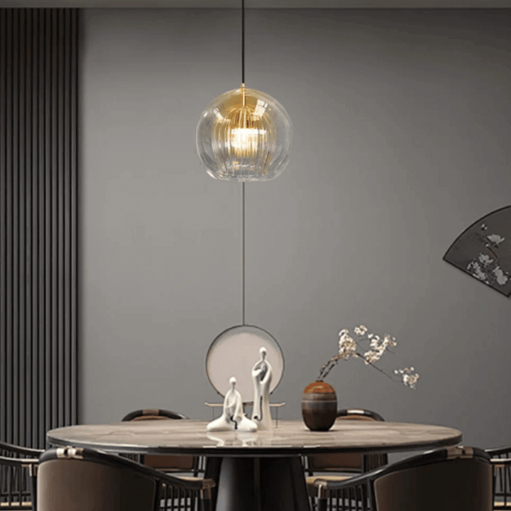 Moderne Hängeleuchte, Aluminium & Glas, LumaLite