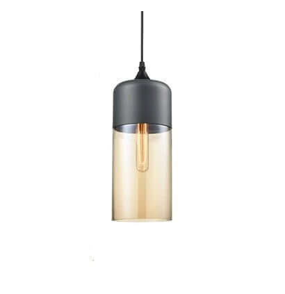 Élégante suspension en verre et bois