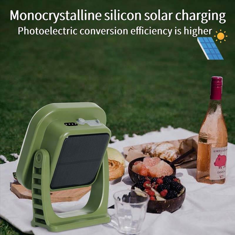 80W LED Solar Campinglampe mit Magnet & Zoom