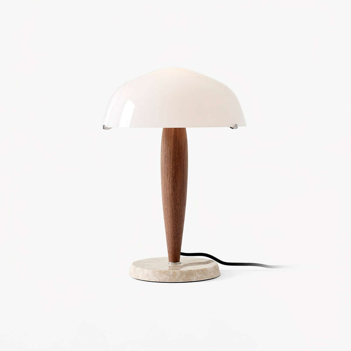 Lampe de table design avec base en noyer