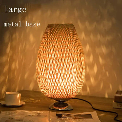 Lampe de table vintage en bambou