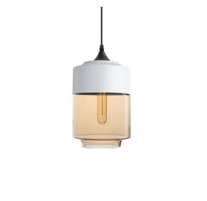 Élégante suspension en verre et bois