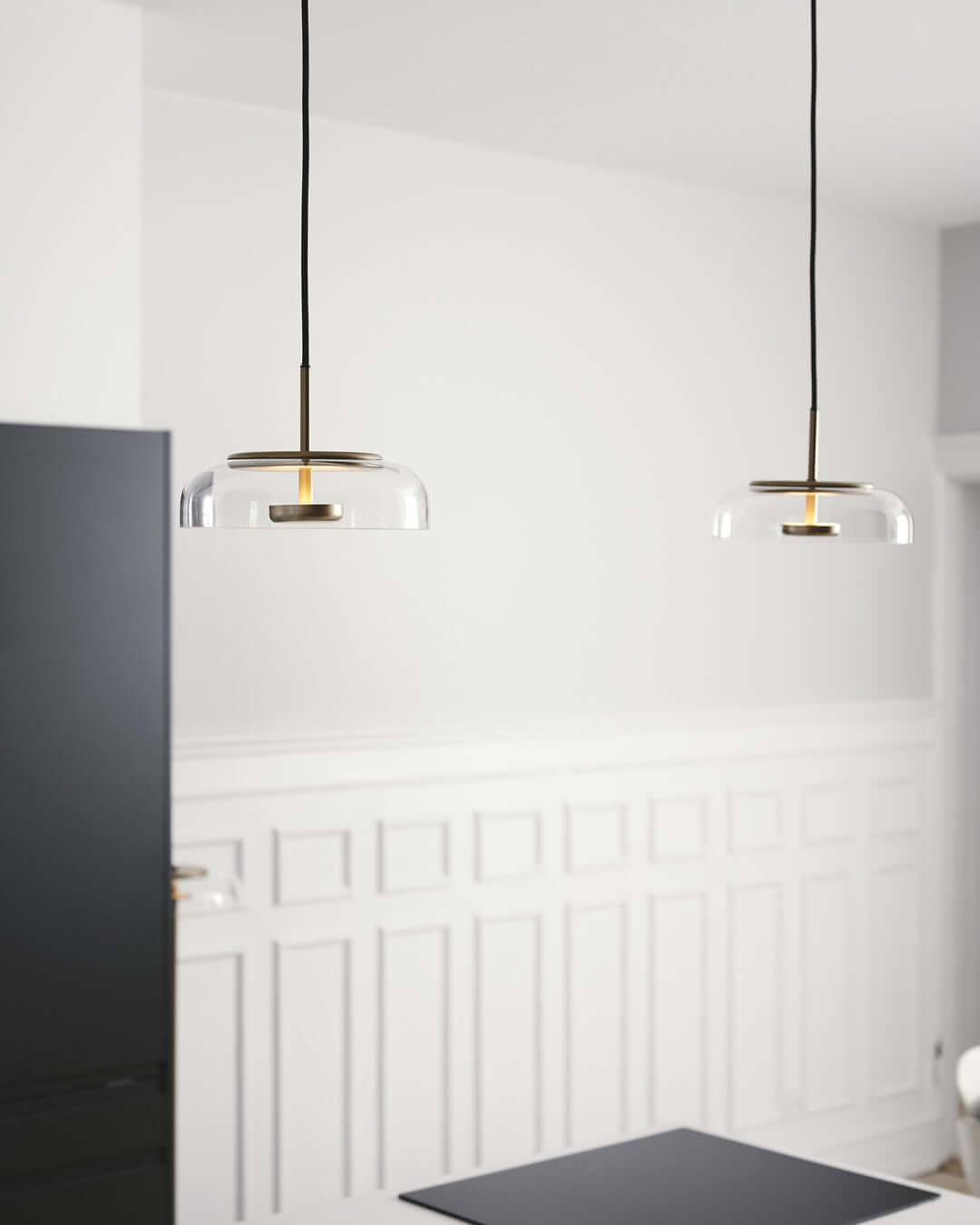 Moderne Pendelleuchte - Messing & Glas