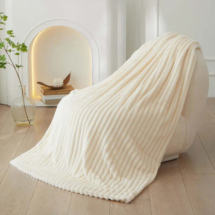Kuschelige Flanell-Fleece-Decke gestreift