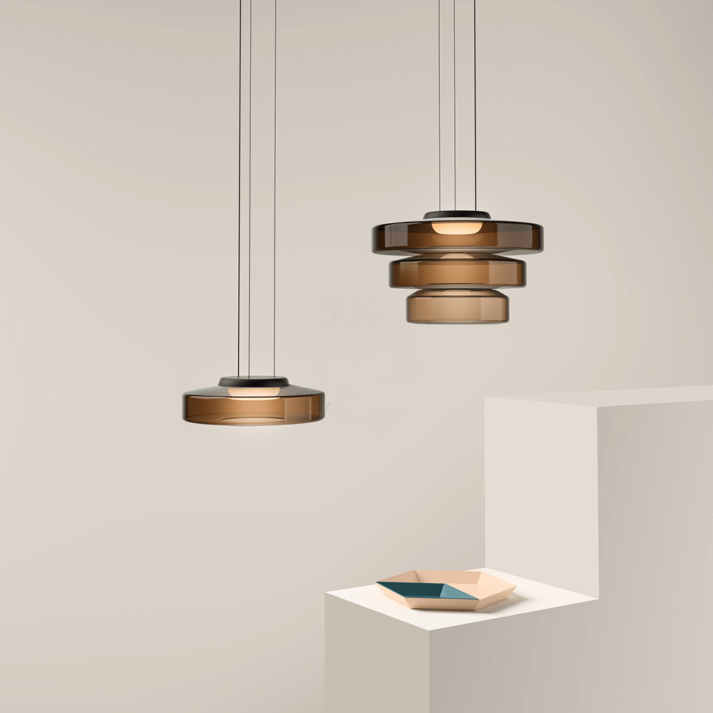 Elegante Bauhaus Glas-Hängeleuchte