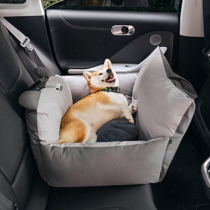 Panier de voiture sécurisé pour chien avec coussin de protection