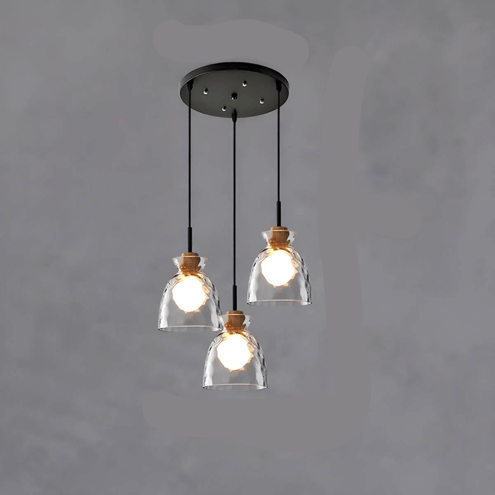 Moderner Glas-Kronleuchter, 1/3 Köpfe