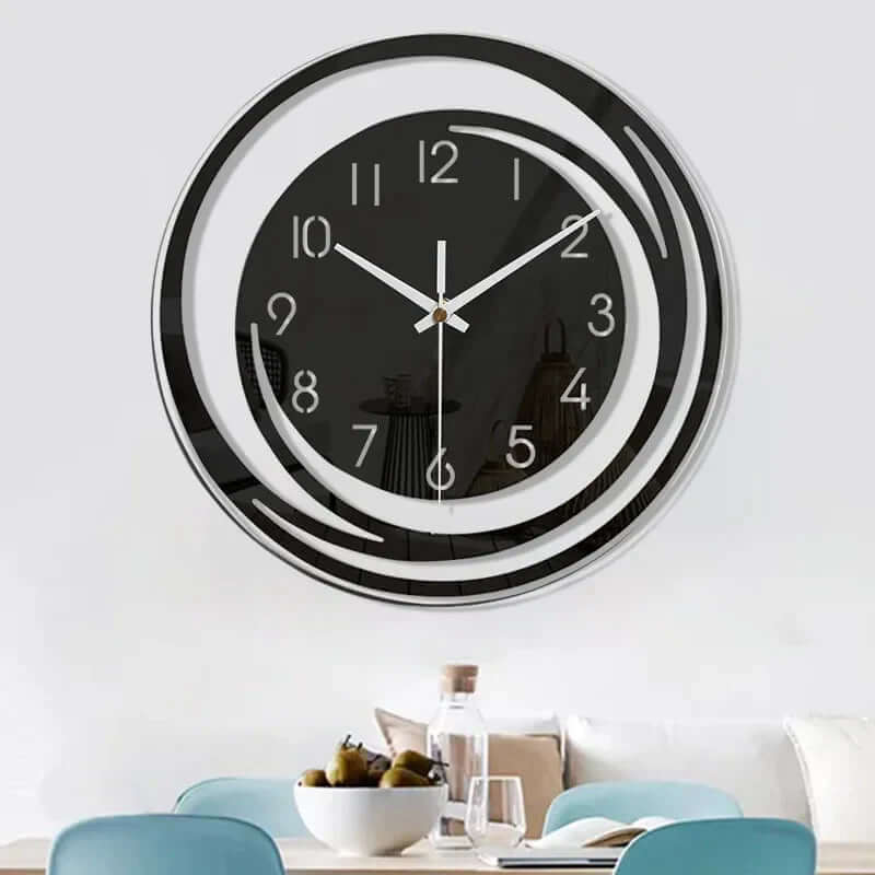 Moderne Acryl Wanduhr - Schwarz