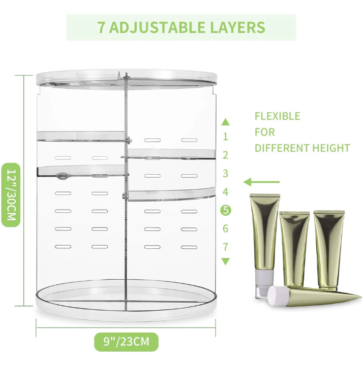 360° Drehbarer Kosmetikorganizer - Make-up Aufbewahrung