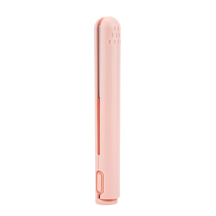 "2-in-1 Haarstyler: Glätteisen & Lockenstab im Einsatz, ergonomisches Design, flexible Frisurenoptionen."