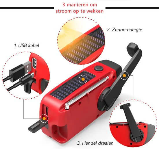 Tragbares Notfallradio mit Solar