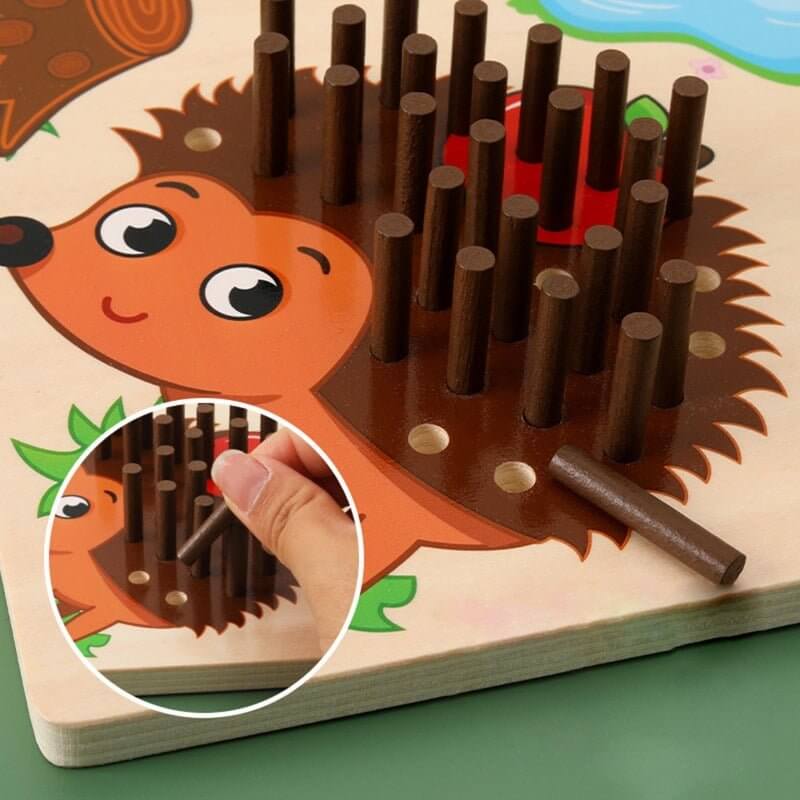 Montessori Holz-Rechenspiel Igel - Zähl- & Lernspaß