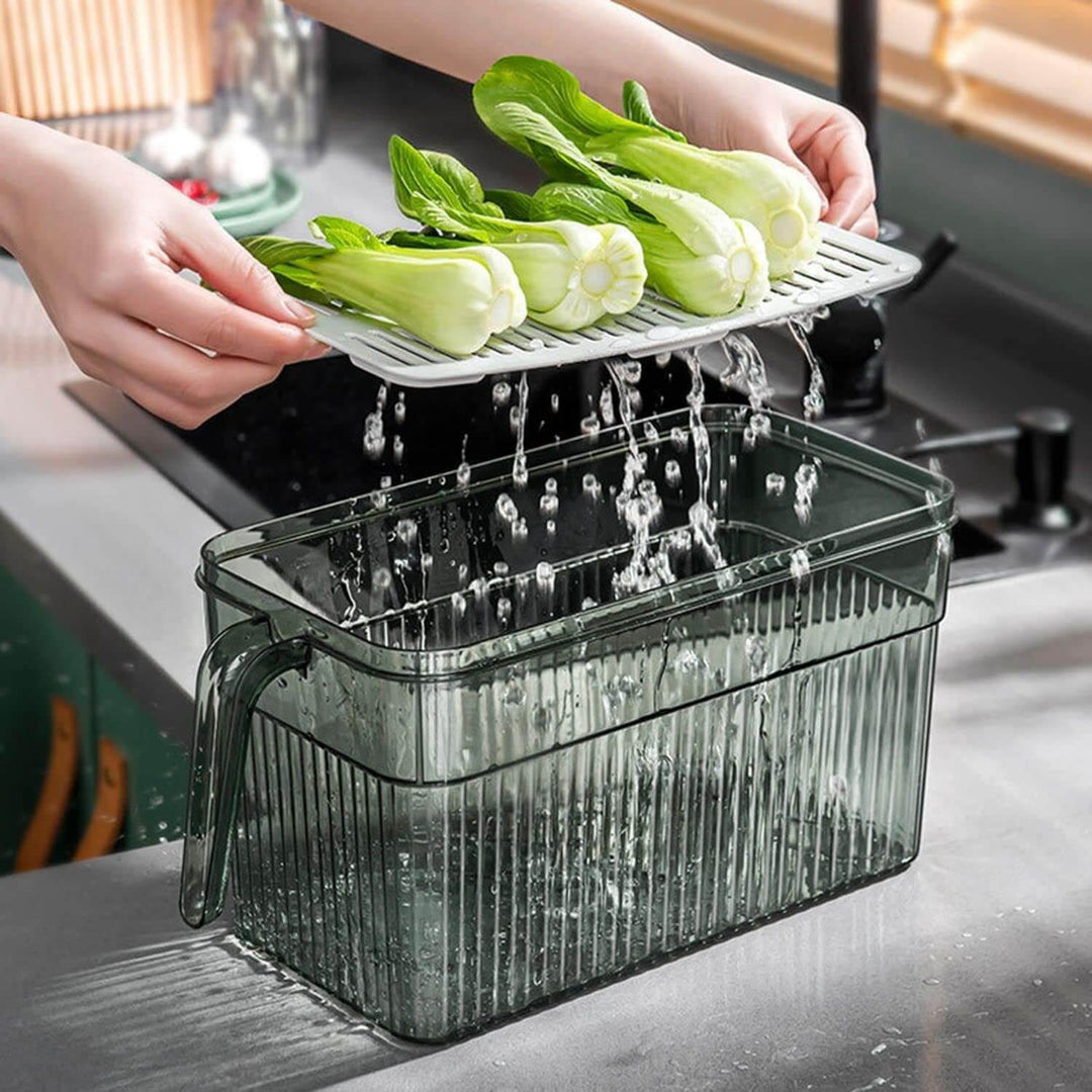 Boîte de rangement pour réfrigérateur - Empilable, transparente