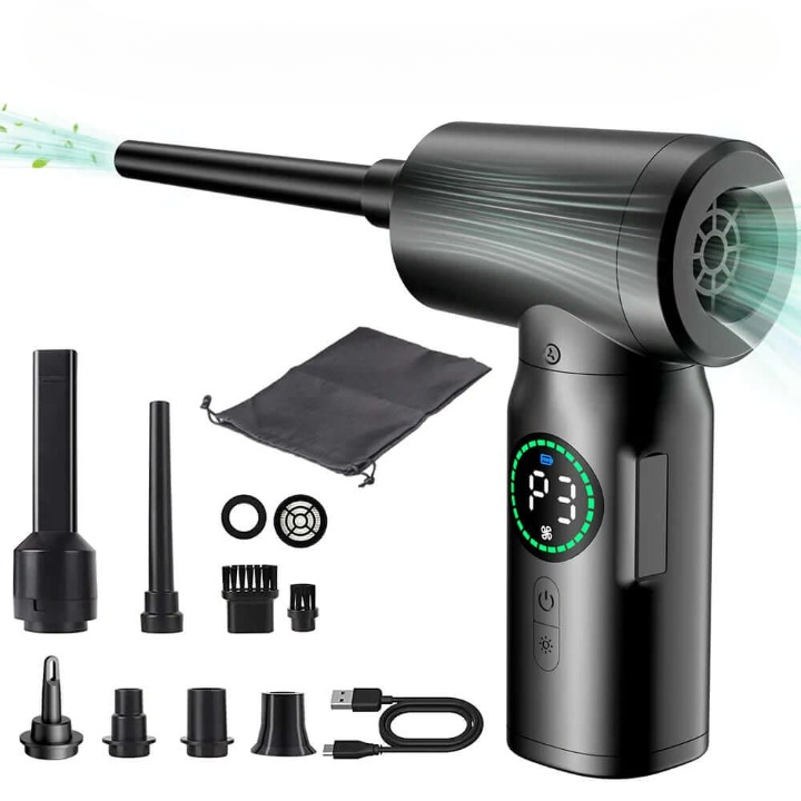 Aspirateur et nettoyeur à air comprimé sans fil 2 en 1 avec LED