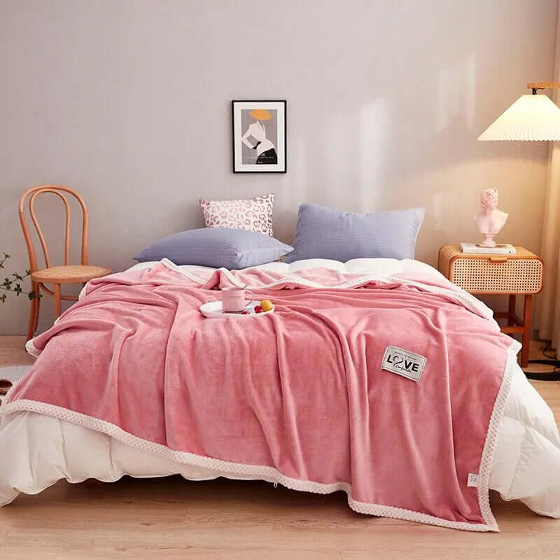 Kuschelige Rosa Flanell-Fleece-Decke