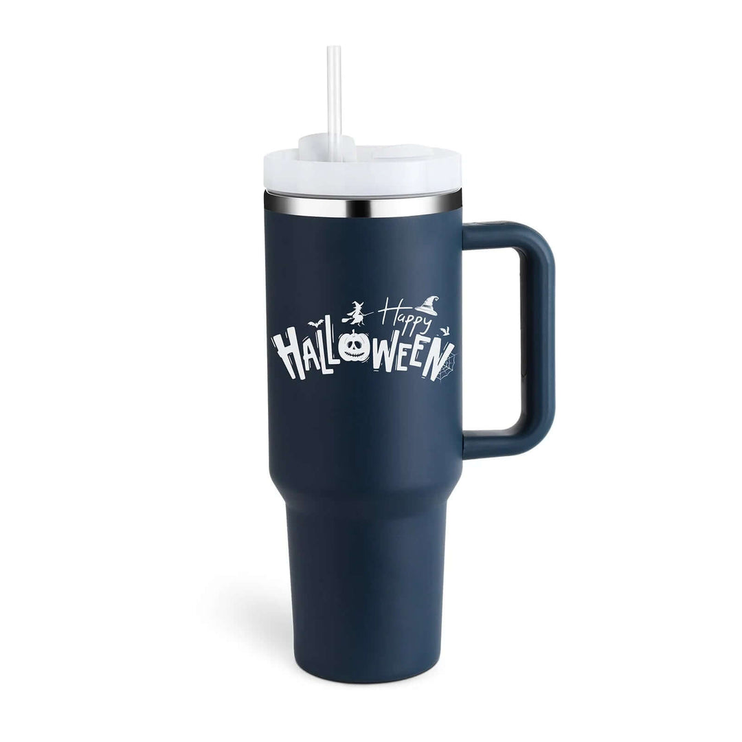 Isolierbecher mit Griff & Strohhalm - Kaffeebecher & Wasserflasche