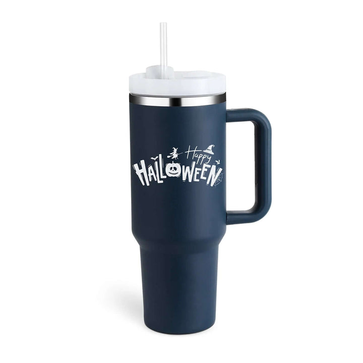 Isolierbecher mit Griff & Strohhalm - Kaffeebecher & Wasserflasche