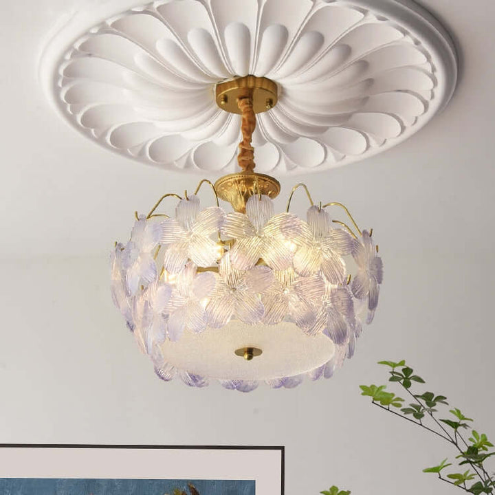 Vintage Buntglas Kronleuchter