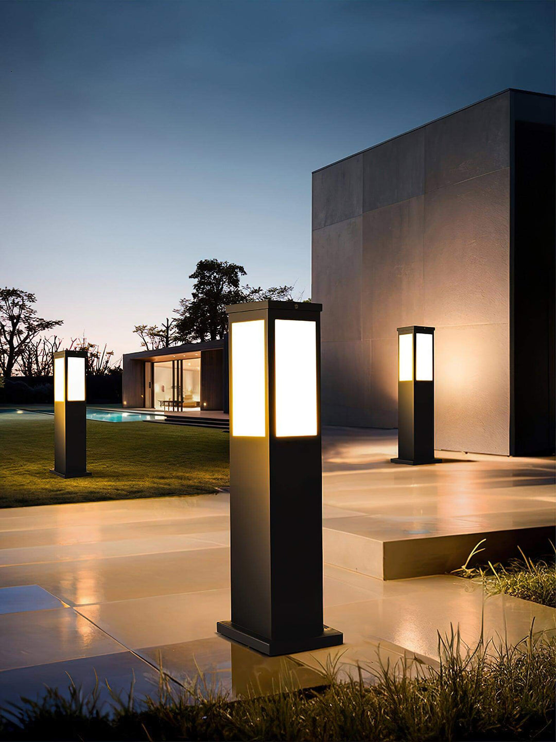 Moderne LED Pollerleuchte Außen Garten
